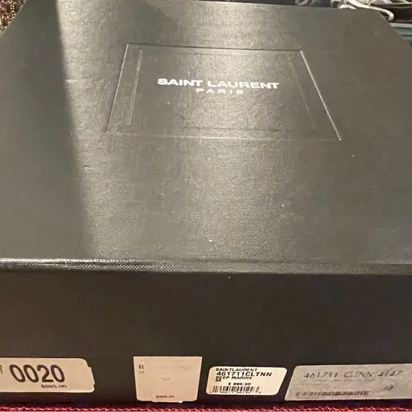 BNIB Saint Laurent 461711 Deep Marine Suede Gladiator, 38