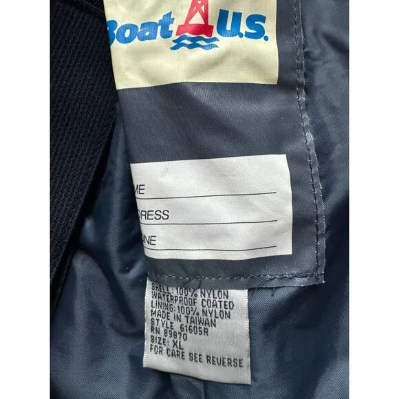 Boat US Nylon Bib Overalls Pants Men’s XL Fishing Sailing Offshore Marine NWOT