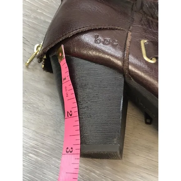 B.O.C. Born Concept Women's Richardson Brown Leather Heeled Ankle Boots Sz 6.5M