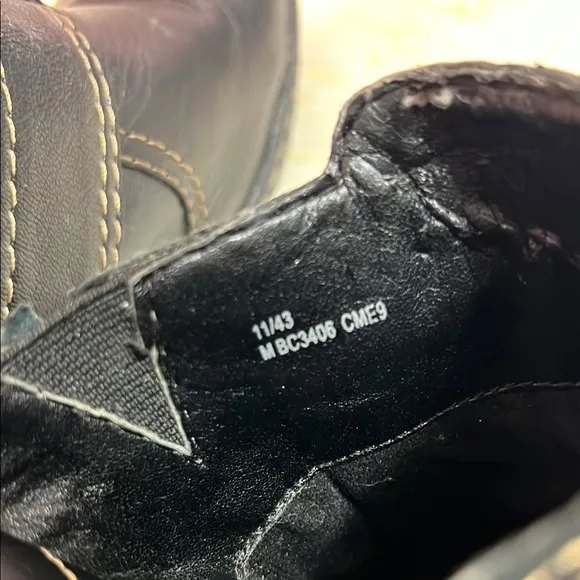 B.O.C By BORN Black Leather Heeled Mules With Buckle. Size 11