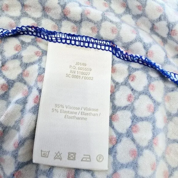 Boden Cyan Flower Fan Marina Jersey Sleeveless Midi Career Dress Women's Size 4