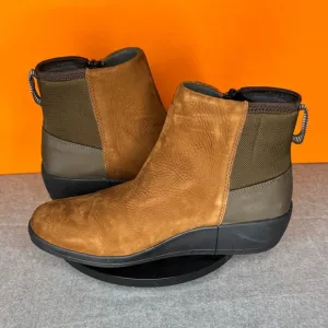 BOGS Vista Rugged Wedge Zip Waterproof Brown Cognac Boot Size 8 EURO 39