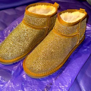Boots, INC, NWOT, Winter Boots, Rhinestone covered Nubuck, Size 8
