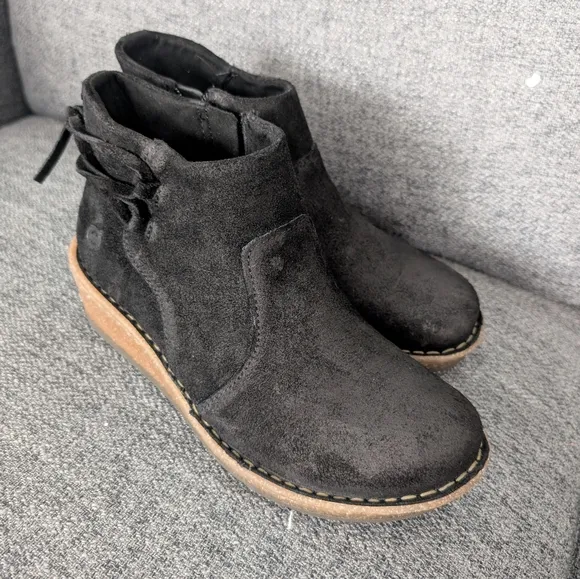 Born Black Suede Ankle Boots