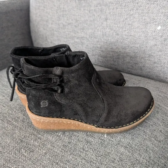 Born Black Suede Ankle Boots