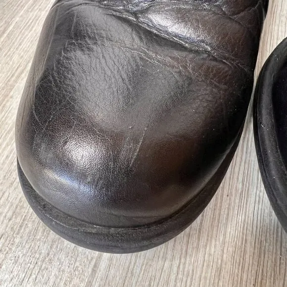 Born B.O.C. Boots Womens Size 6M Black Leather Moto Natural Neutral Buckle Ankle