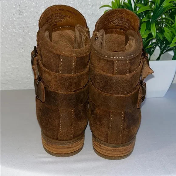 Born Brown Ankle Boots with Buckle Straps