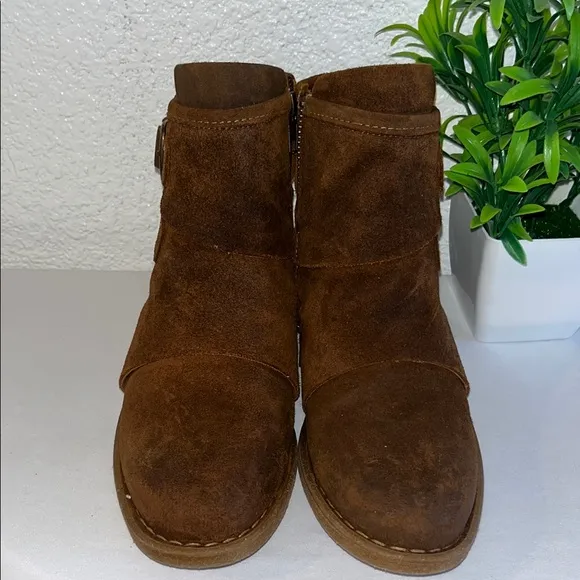 Born Brown Ankle Boots with Buckle Straps