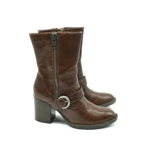 Born Camryn Motorcycle Boot Moto Cinnamon Mid Calf Leather Bootie 9.5