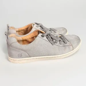 Born Mens Ashram Casual Shoe Size 10.5 M Gray Perforated Leather Sneaker Cap Toe
