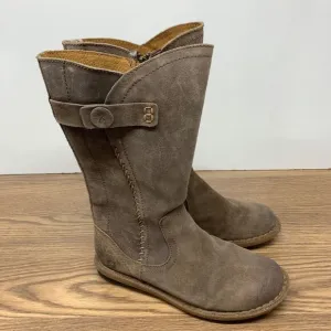 Born Tonic Wet Weather Brown Oiled Suede Leather Mid Calf Rustic Boots Size 8