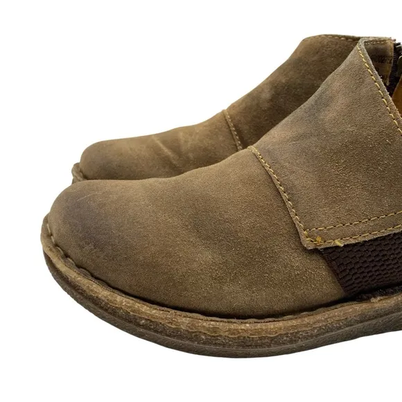 Born Womens Shoes Tora Ankle Boots Sz 8.5 Brown Leather Distressed Casual Flat