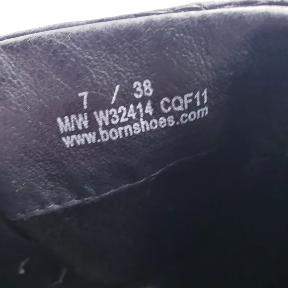 Born Womens Size 7 Magda Knee High Tall Riding Boots Black Leather Moto Buckle