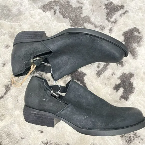 BORN Nolina Rust Leather Black NWOB  Ankle Bootie