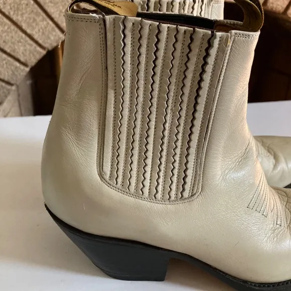 Botas Jaca Cream Color Ankle Cowboy Boots Women’s Size 8