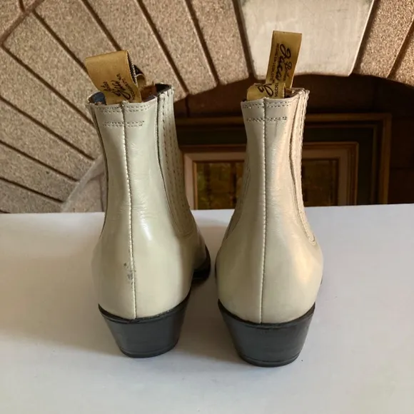 Botas Jaca Cream Color Ankle Cowboy Boots Women’s Size 8
