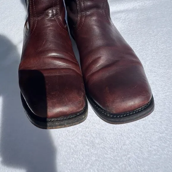 Boulet 5095 Women's Motorcycle Boots Sz 9 Made Western Cowgirl Cowboy Square Toe