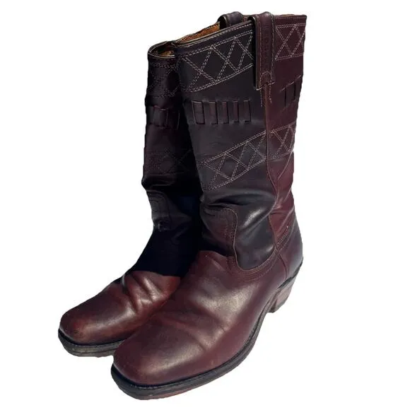Boulet 5095 Women's Motorcycle Boots Sz 9 Made Western Cowgirl Cowboy Square Toe