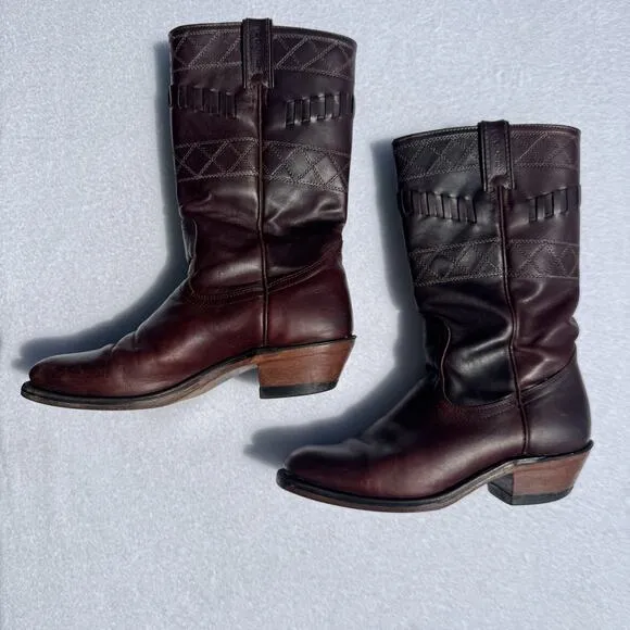 Boulet 5095 Women's Motorcycle Boots Sz 9 Made Western Cowgirl Cowboy Square Toe