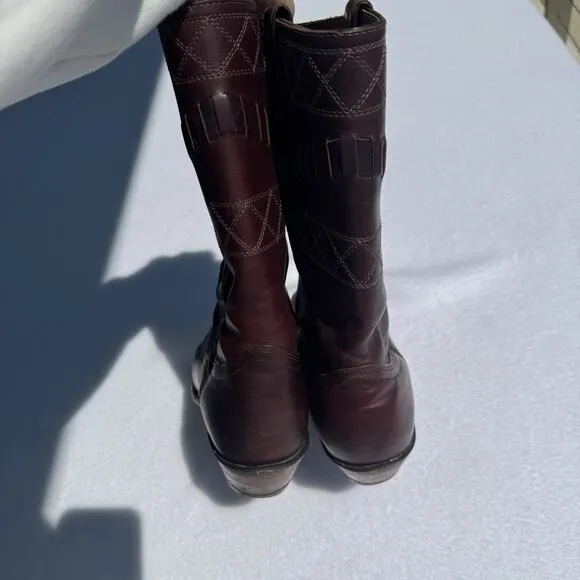 Boulet 5095 Women's Motorcycle Boots Sz 9 Made Western Cowgirl Cowboy Square Toe