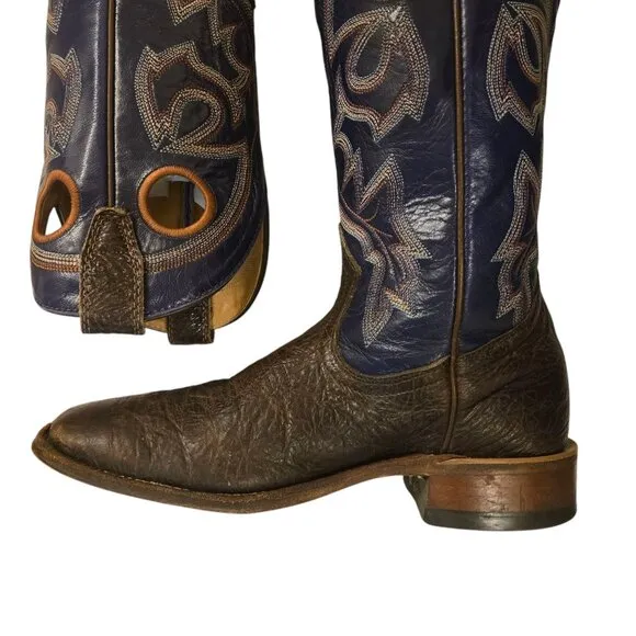 Boulet Cowboy Boots Womens 7 C Brown Purple Leather Western AS IS READ