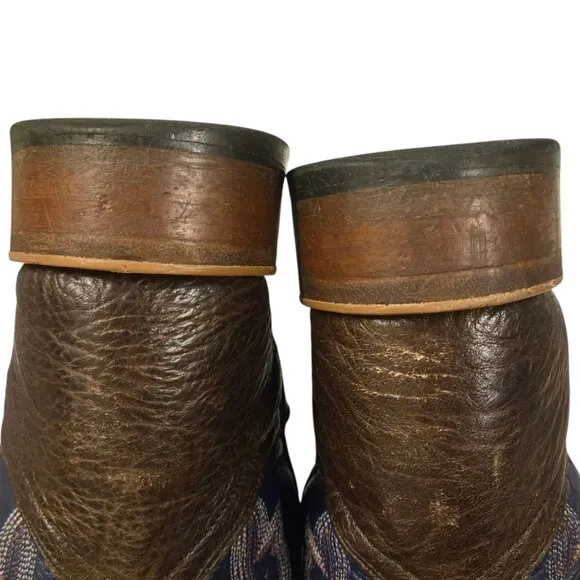 Boulet Cowboy Boots Womens 7 C Brown Purple Leather Western AS IS READ