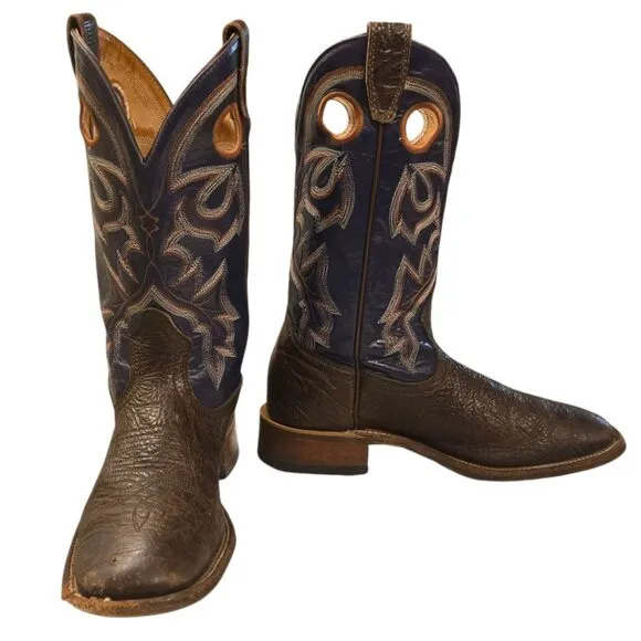Boulet Cowboy Boots Womens 7 C Brown Purple Leather Western AS IS READ
