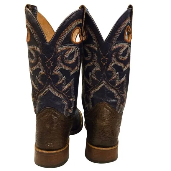 Boulet Cowboy Boots Womens 7 C Brown Purple Leather Western AS IS READ