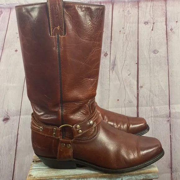BOULET Motorcycle Brown Square Toe Boots. Sz: 8.5