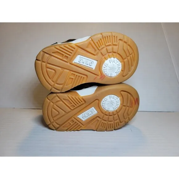 Boys PATRICK EWING 33 Hi Toddler Size 4 Camo Print Green Brown Gum Sole Sneakers