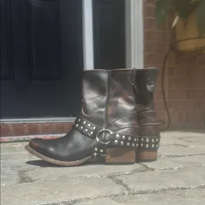 Brand New, never worn Freebird Studded Leather Ankle Boots