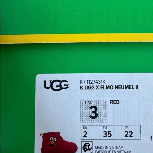 Brand New UGG X Elmo Neumel II “Red” preschool Kids Boots