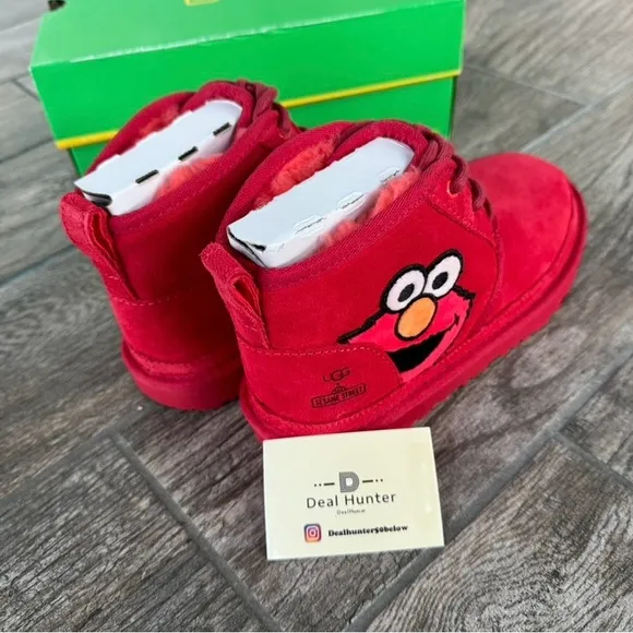 Brand New UGG X Elmo Neumel II “Red” preschool Kids Boots