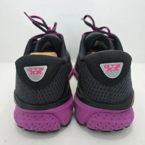 Brooks | Adrenaline 20 gray neon purple running sneakers | WMS 12 (Wide)