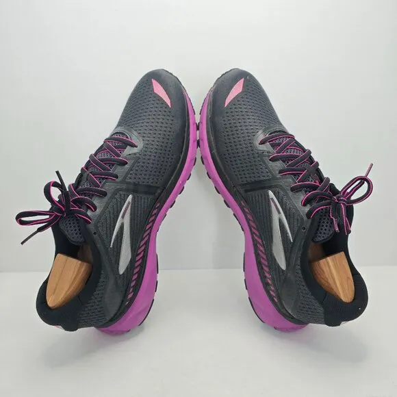Brooks | Adrenaline 20 gray neon purple running sneakers | WMS 12 (Wide)