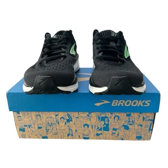 Brooks Women’s Dyad II Running Shoes Sneakers Black Ebony Green and Black Size 6