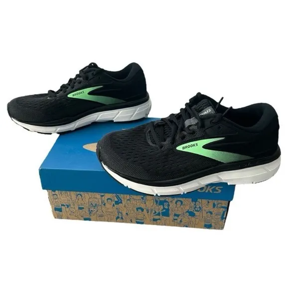 Brooks Women’s Dyad II Running Shoes Sneakers Black Ebony Green and Black Size 6