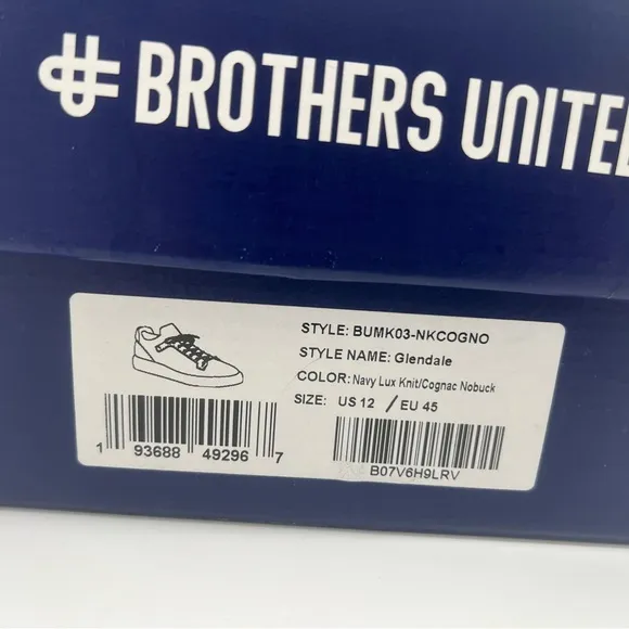 Brothers United Glendale Sz 12 M EU 45 Mens Sneakers Navy Lux Knit BUMK03-NKCOGO