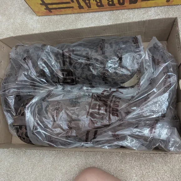 Brown and Black Patterned Cowboy Boots
