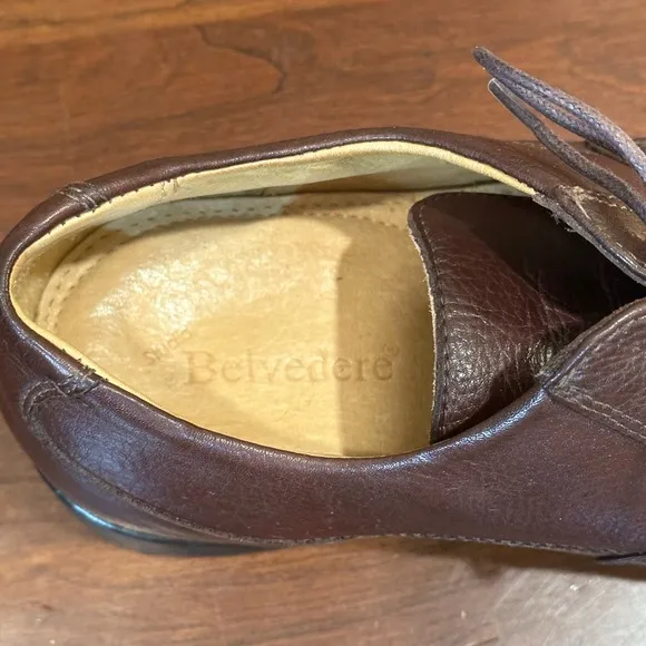 Brown Leather Lace Up Duke Cap Toe Shoes by Studio Belvedere 9 M