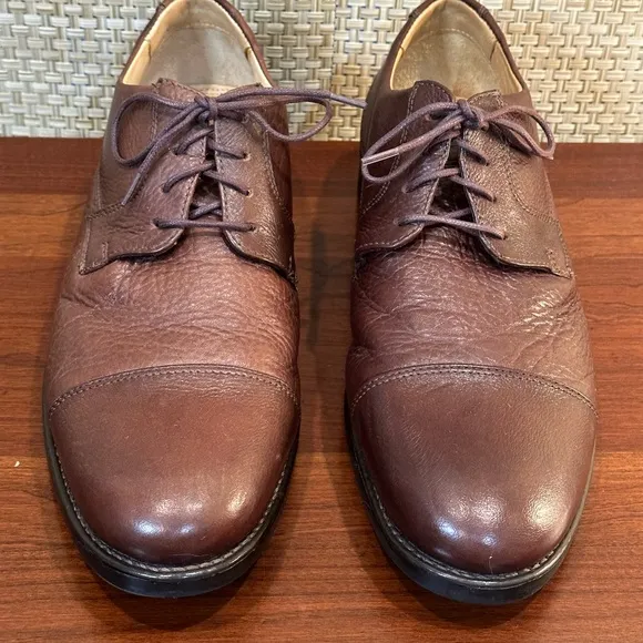Brown Leather Lace Up Duke Cap Toe Shoes by Studio Belvedere 9 M