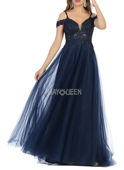 Burgundy blue gold pink, off the shoulder lace applique long gown