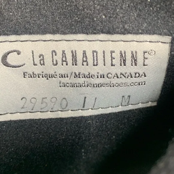 C La Canadienne black suede heeled ankle boots