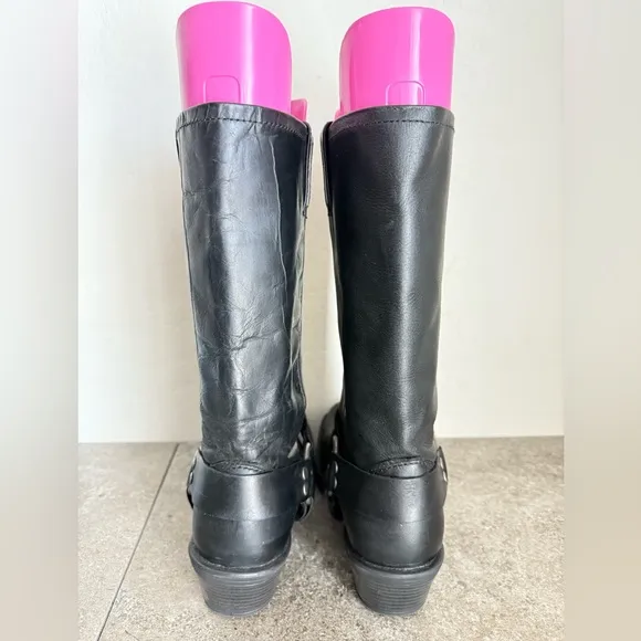 Cabela’s Black Leather Harness Classic Motorcycle Vintage Biker Boots Women’s 8M