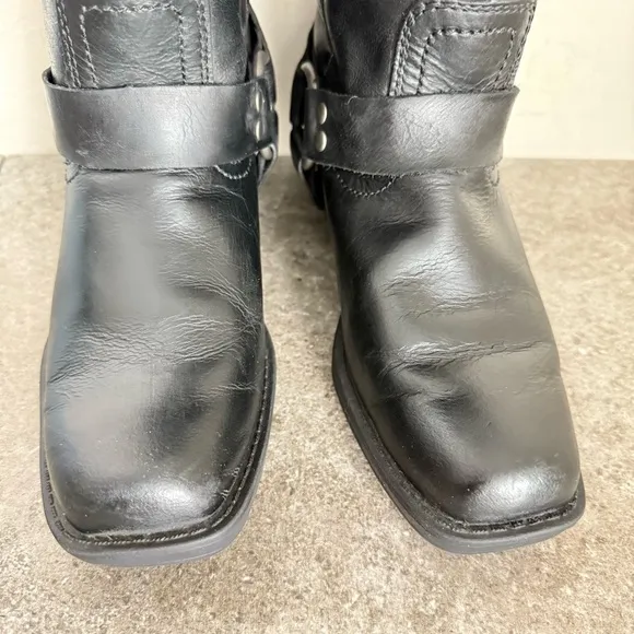 Cabela’s Black Leather Harness Classic Motorcycle Vintage Biker Boots Women’s 8M