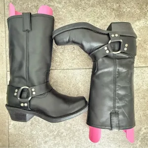 Cabela’s Black Leather Harness Classic Motorcycle Vintage Biker Boots Women’s 8M