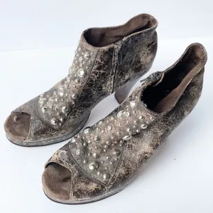 Calleen Cordero Studded Distress Ankle Boots