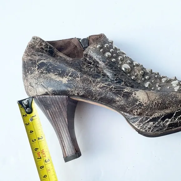 Calleen Cordero Studded Distress Ankle Boots