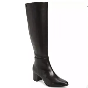 Calvin Klein Frieda Knee High Black Leather Boots