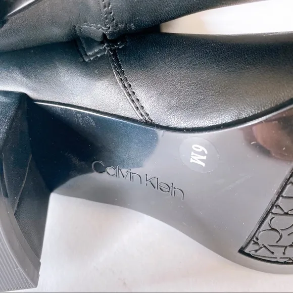 Calvin Klein Frieda Knee High Black Leather Boots